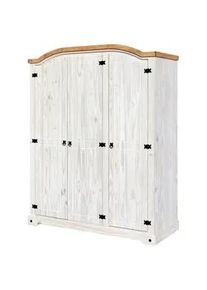 Möbilia Livetastic Kleiderschrank , Weiß , Metall , Kiefer , massiv , 4 Fächer , 150x188x56 cm , Schlafzimmer, Komplette Schlafzimmer und Serien, Schlafzimmerserien