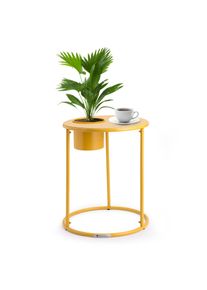 Blumfeldt Pr&iacute;ručn&yacute; stol&iacute;k Irvine s kvetin&aacute;čom, 41 x 50 cm (&Oslash;xV), oceľ s pr&aacute;&scaron;kov&yacute;m n&aacute;strekom