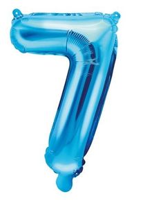 partydeco Ballon aluminium numéro 7 bleu azur 35cm