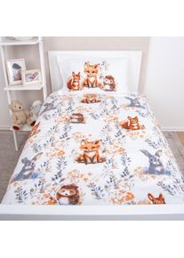 Baby Best , Babybettwäsche »Little Forest« 2 Stk. tlg. Flanellbettwäsche , bunt , Obermaterial: 100% Baumwolle , B/L: 100 cm x 135 cm