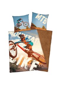 Herding's Young Collection Herding Young Collection , Jugendbettwäsche »Mountainbike« 2 Stk. tlg. Mit Mointainbikemotiv , blau , Obermaterial: 100% Baumwolle , B/L: 135 cm x...