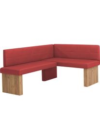 massivline&more, Eckbankgruppe &raquo;Anna&laquo; Set, 4 tlg. tlg. mit 2 St&uuml;hlen mit massiven Gestell, Holzwerkstoff mit Farbe Sonoma Eiche/Lotos 5269 rot + rot +