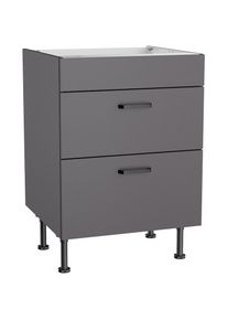 KOCHSTATION , Unterschrank »KS-Paula« , anthrazit/anthrazit , anthrazit