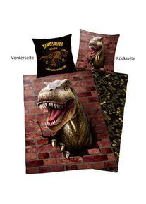 Herding's Young Collection Herding Young Collection , Wendebettwäsche »Dino 3D« 2 Stk. tlg. mit tollem 3D Motiv , bunt , Obermaterial: 100% Baumwolle , B/L: 135 cm x 200 cm