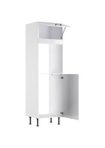 KOCHSTATION , Backofen/Kühlumbauschrank »KS-Paula« 60 cm breit, 211 cm hoch, mit 1 Klappe, 1 Tür , weiß Glanz/weiß , weiß