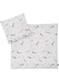 Julius Zöllner Julius Zöllner , Kinderbettwäsche »Woodlife« 2 Stk. tlg. , grau , Obermaterial: 100% Baumwolle , B/L: 80 cm x 80 cm