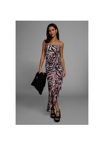 Laura Scott , Sommerkleid mit Spagetti-Trägern und diagonalem Saumabschluss , braun-gemustert , N-Gr , 48 -N-Gr , 48 , Sommerkleid für feminine...