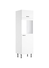 KOCHSTATION , Backofen/Kühlumbauschrank »KS-Paula« 60 cm breit, 211 cm hoch, mit 1 Klappe, 1 Tür , weiß matt/weiß , weiß