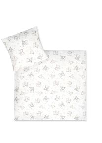 Julius Zöllner Julius Zöllner , Kinderbettwäsche »Häschen und Eule« 2 Stk. tlg. mit Hasen und Eule , weiß , Obermaterial: 100% Baumwolle , B/L: 80 cm x 80 cm
