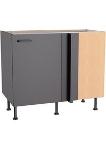 KOCHSTATION , Unterschrank »KS-Paula« , anthrazit/anthrazit , anthrazit