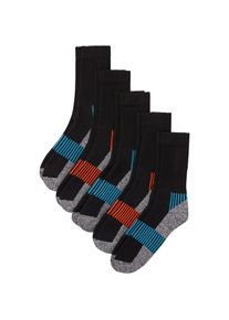 bonprix , Sportsocken Thermo Tennissocken mit Innenfrottee (5er Pack) , schwarz kobalttürkis/orange , 35-38 , 35-38 , Sportsocken mit wärmender...