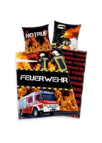 Herding's Young Collection Herding Young Collection , Kinderbettwäsche »Feuerwehrmann Sam« 2 Stk. tlg. mit Feuerwehrmann Motiv , rot/schwarz , Obermaterial: 100% Baumwolle ,...