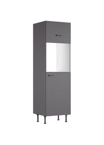 KOCHSTATION , Backofen/Kühlumbauschrank »KS-Paula« 60 cm breit, 211 cm hoch, mit 1 Klappe, 1 Tür , anthrazit/anthrazit , anthrazit