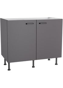 KOCHSTATION , Spülenschrank »KS-Paula« 100 cm breit, 87 cm hoch, mit 1 Tür , anthrazit/anthrazit , anthrazit