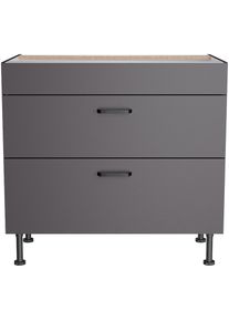 KOCHSTATION , Unterschrank »KS-Paula« , anthrazit/anthrazit , anthrazit