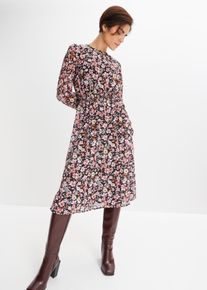 Chiffon jurk - zwart - maat 46 - bonprix