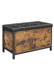 Boxxx Garderobenbank , Braun , Leder, Holzwerkstoff , Lederlook,Lederlook , Vintage , Füllung: Schaumstoff , 80x50x40 cm , Garderobe, Garderobenbänke
