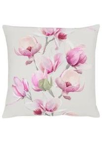 Esposa Zierkissen , Hellgrau, Mauve , Textil , Floral , Füllung: Vlies,Vlies , quadratisch , 48x48 cm , Oeko-Tex® Standard 100 , hochwertige Qualität , Heimtextilien, Wohntextilien, Kissen, Zierkissen