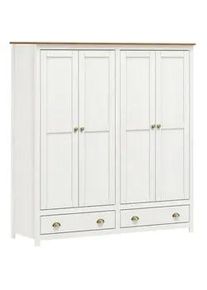 Möbilia Livetastic Drehtürenschrank , Weiß , Metall , Kiefer , massiv , 4 Fächer , 2 Schubladen , 176x185x54 cm , Schlafzimmer, Komplette Schlafzimmer und Serien, Schlafzimmerserien