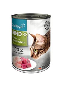 6x400g ZooRoyal Katze Rind + Pute & Kaninchen