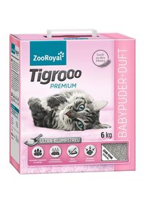 ZooRoyal Tigrooo Babypuderduft (Klumpend, Parfümiert, 6 kg), Katzenstreu