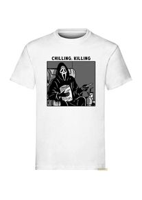 Indigo, Shirts, Scream - Schrei! T-Shirt Ghost Face Chilling, Killing Grösse XL, (XL)