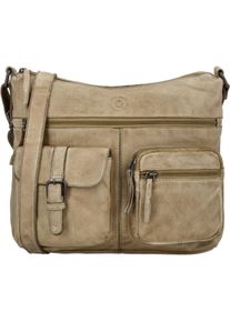 Hide & Stitches, Damen, Handtasche, Paint Rock Crossbody Schoudertas met Handige Ritsvakken - Zand - 100% Leer, Beige