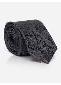 MONTI Stropdas Luan van 100% zijde - met een elegant paisleymotief voor feestelijke gelegenheden heren stropdassen grijs