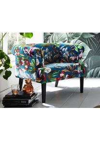 ATLANTIC HOME COLLECTION Fauteuil Charlie Loungestoel met golfvoet fauteuils maat Fluweel-look multicolor