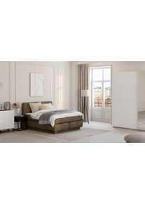 Jockenhöfer Jockenhöfer Gruppe Boxspring Annika met bedkist en topmatras van koudschuim boxsprings maat Microvezel bruin