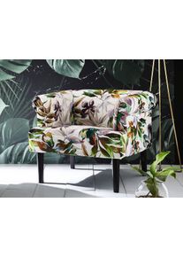 ATLANTIC HOME COLLECTION Fauteuil Charlie Loungestoel met golfvoet fauteuils maat Fluweel-look multicolor