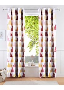 L&uuml;ttenh&uuml;tt L&uuml;ttenh&uuml;tt Verduisteringsgordijn Driehoek aan een kant met driehoeken gedessineerd kindergordijn, ondoorzichtig (1 stuk) kant & klaar gordijnen maat