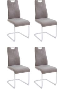 Home Affaire Eetkamerstoel Milano (2 of 4 stuks), bekleding in microvezel of koord, sledestoel (set) 4 poot stoelen maat Microvezel vintage grijs