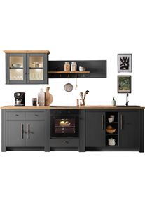 Kochstation Keukenblok KS-Westminster, pantrykeuken in landelijke stijl, hoogwaardige metalen grepen (set) keukenkast series grijs