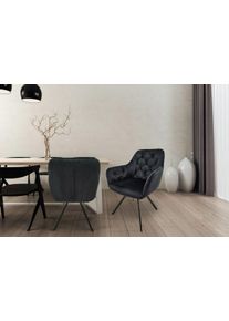 Kayoom Stoel Georgia 125 2-delige set, gestikte rug, fluweelzachte bekleding (set, 2 stuks) 4 poot stoelen