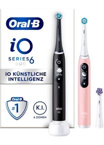 Oral-B Oral B Elektrische tandenborstel IO 6 Duopack met magnet technologie, display, 5 reinigingsstanden mondverzorging zwart