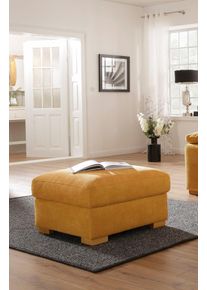 Home Affaire Hocker Ventura hockers maat Luxe-microvezel geel