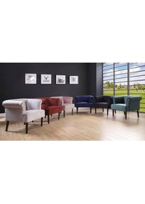 ATLANTIC HOME COLLECTION Fauteuil Charlie Loungestoel met golfvoet fauteuils maat Samtvelours rood