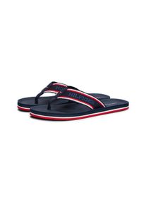 Tommy Hilfiger Teenslippers COMFORT HILFIGER BEACH SANDAL , zomerschoen, strandschoen met opvallend logo heren slippers maat 43 blauw