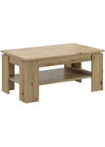 Inosign Salontafel Kalmar, rechthoekig, 100 x 60 cm, 1 Plank Salontafel, bijzettafel, koffietafel, woonkamer tafel, coffee table salontafels beige