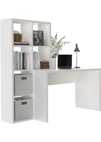 Inosign Bureau met kast Triest, computerbureau met roomdivider, breedte 156 cm , rek-element flexibel te monteren, 6 vakken, tafelbreedte 120 cm