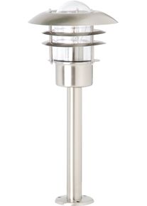 BRILLIANT LEUCHTEN Paalverlichting TERRENCE 50 cm hoogte, &oslash; 22 cm, e27, ip44, metaal/glas, edelstaal buitenlampen zilver(kleur)