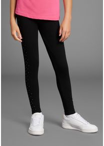 Bruno Banani Legging Broek met Strass-stenen meisjes maillots & leggings maat 128/134 zwart