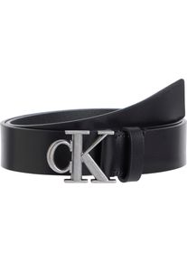 Calvin Klein Leren riem MONOGRAM PLAQUE BUCKLE 35MM heren riemen maat 100 zwart