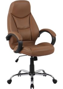 Inosign Bureaustoel Veronika, Bureaustoel, comfortabel gepolsterd, kunstleer bureaustoelen bruin