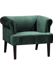 ATLANTIC HOME COLLECTION Fauteuil Charlie Loungestoel met golfvoet fauteuils maat Samtvelours groen