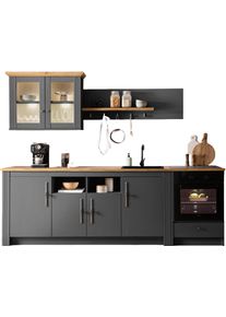 Kochstation Keukenblok KS-Westminster, pantrykeuken in landelijke stijl, hoogwaardige metalen grepen (set) keukenkast series grijs