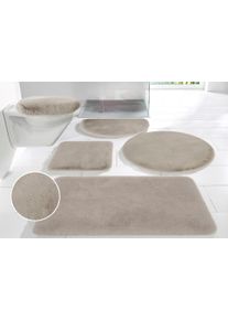 my home Badmat Rabbit badmatten, badmat, badkamer tapijt Konijnenbont-gevoel, badmat, rechthoekig, rond & als 3-delige set badmatten maat 12 bruin