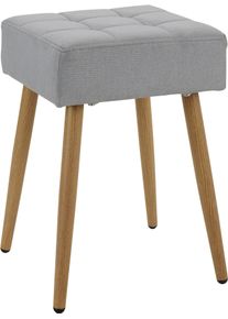 Inosign Hocker Louise vierkante zitting in 32 cm (1 stuk) hockers maat Geweven stof grijs