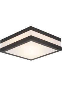 BRILLIANT LEUCHTEN Plafondlamp voor buiten Matteo 29 x 29 cm, 2 x e27, ip44, roestvrij staal / kunststof, antraciet/wit buitenlampen zwart